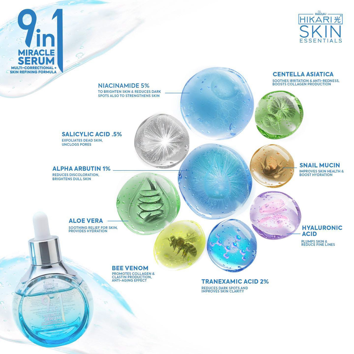 HIKARI SKIN ESSENTIALS - 9in1 Miracle Serum & UltraBright Miracle soap 75g - Bundle
