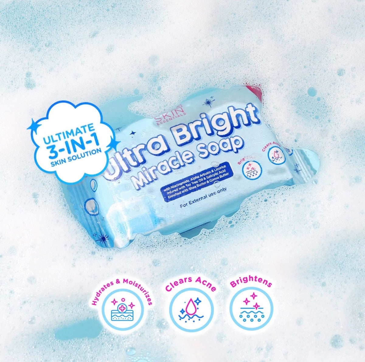 HIKARI SKIN ESSENTIALS Ultra Bright Miracle Soap 5 X75G