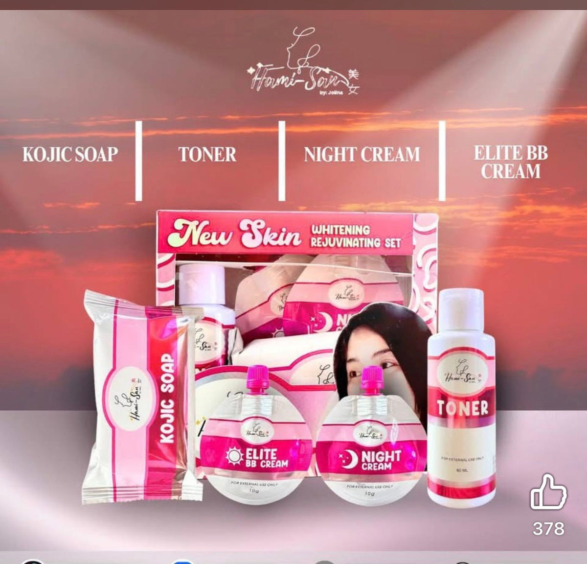 Hami-San New Skin Rejuvenating Set By. Jolina Complete 4-Step Renewal System.