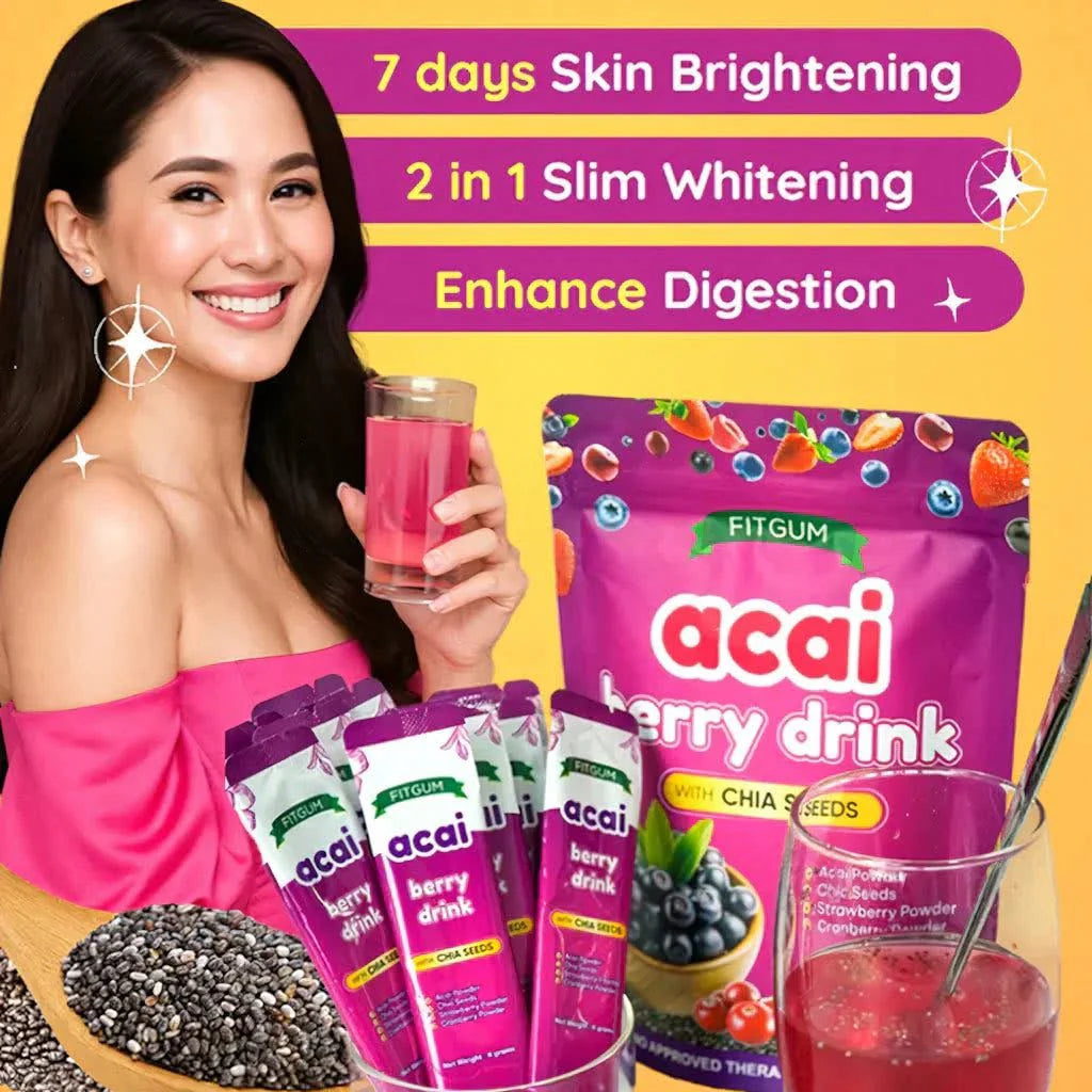 Fitgum Açaí Berry Powdered Drink w/ Chia Seeds
