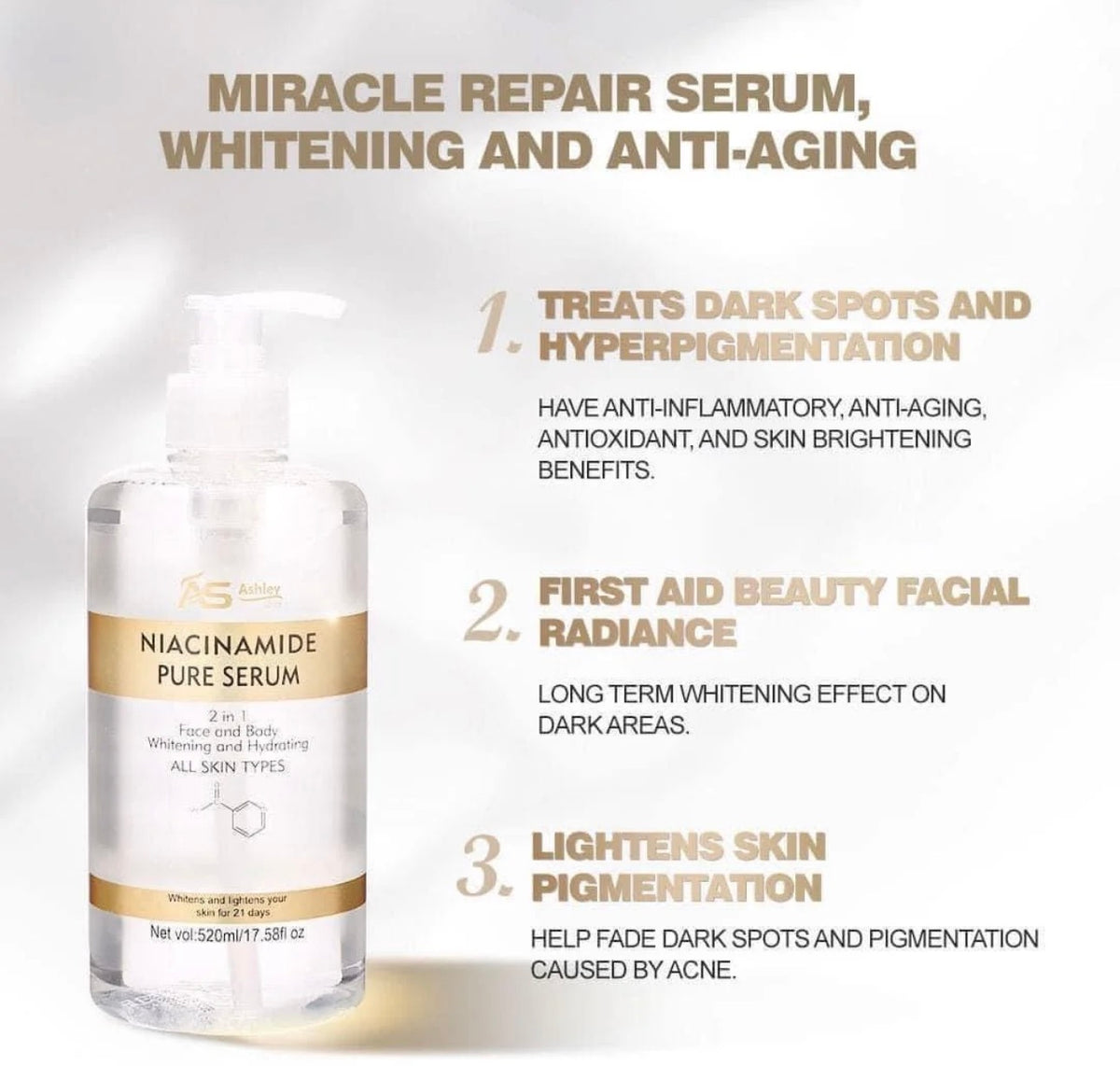 Ashley Niacinamide Pure Body Serum 520ML