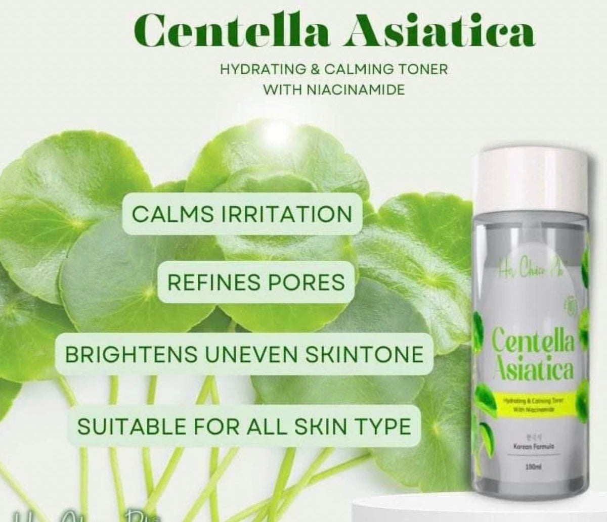Her Choice PH Centella Asiatica Premium Repair Skincare Set - Facial Foam Wash. Hydrating Toner. Soothing Serum & Moisturizing with Camellia oil. Aloe Vera. Niacinamide & Hyaluronic Acid- korean Formula
