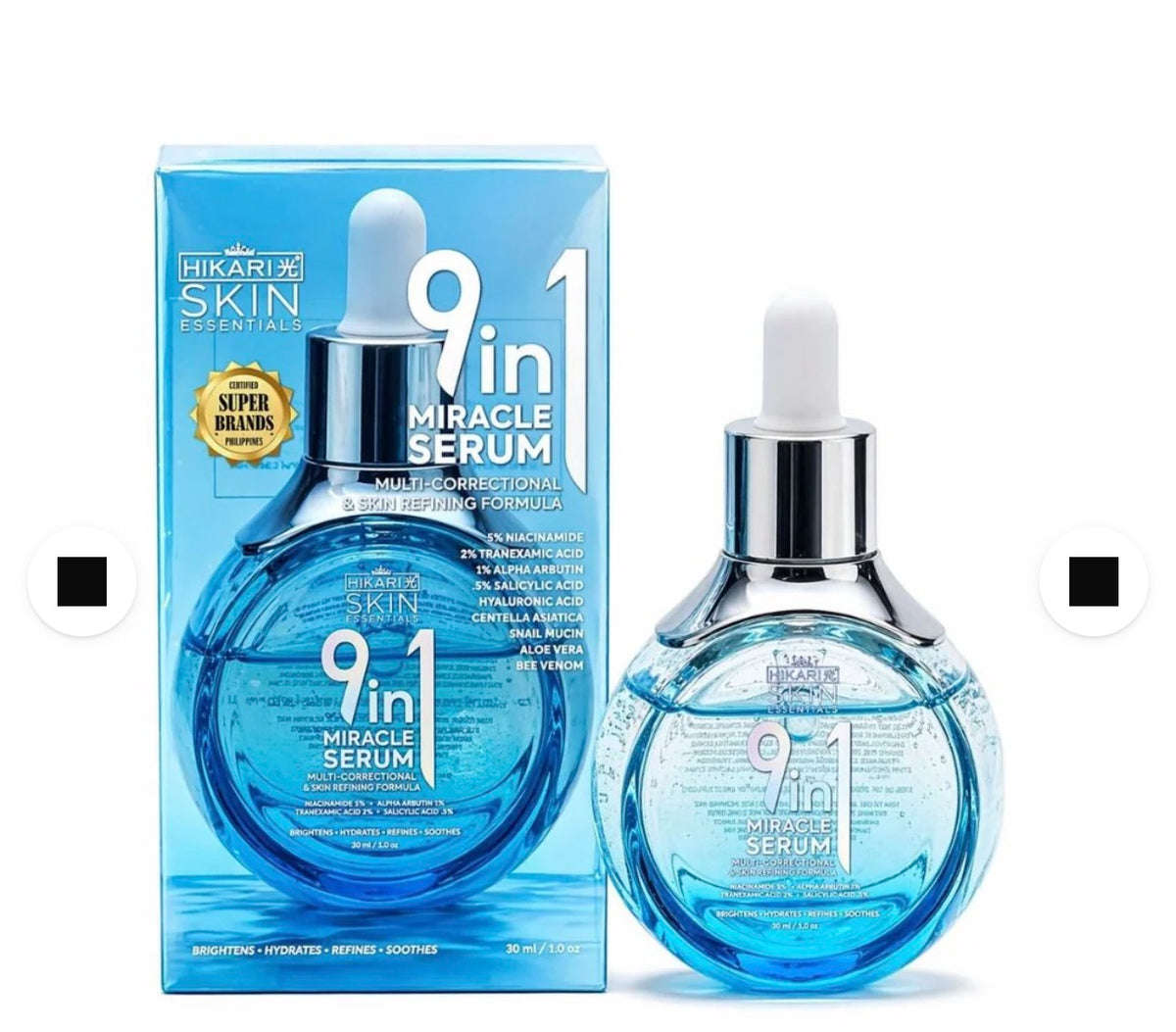 HIKARI SKIN ESSENTIALS - 9in1 Miracle Serum & UltraBright Miracle soap 75g - Bundle