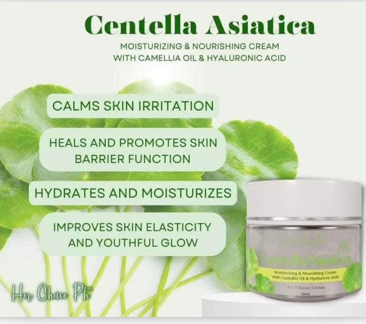 Her Choice PH Centella Asiatica Premium Repair Skincare Set - Facial Foam Wash. Hydrating Toner. Soothing Serum & Moisturizing with Camellia oil. Aloe Vera. Niacinamide & Hyaluronic Acid- korean Formula