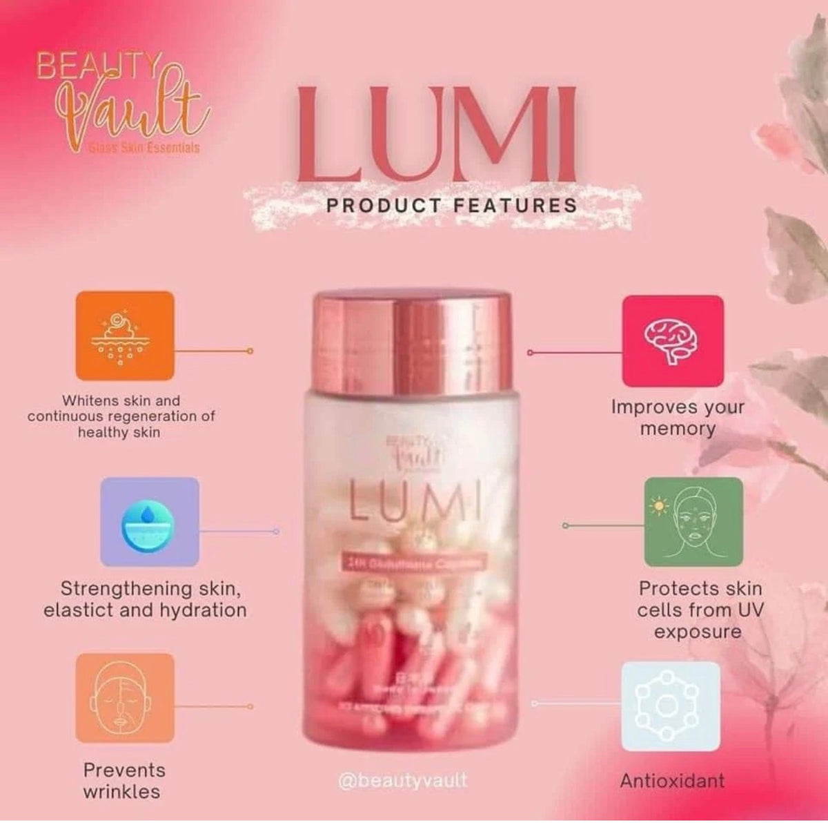 Beauty Vault Lumi 24H GLUTATHIONE -60 Caps