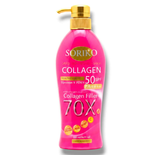 SORIKO - Collagen Healthy Bright - Liposomes & PDRN Collagen Filler 70x SPF50 PA++++ Body Lotion -500ml