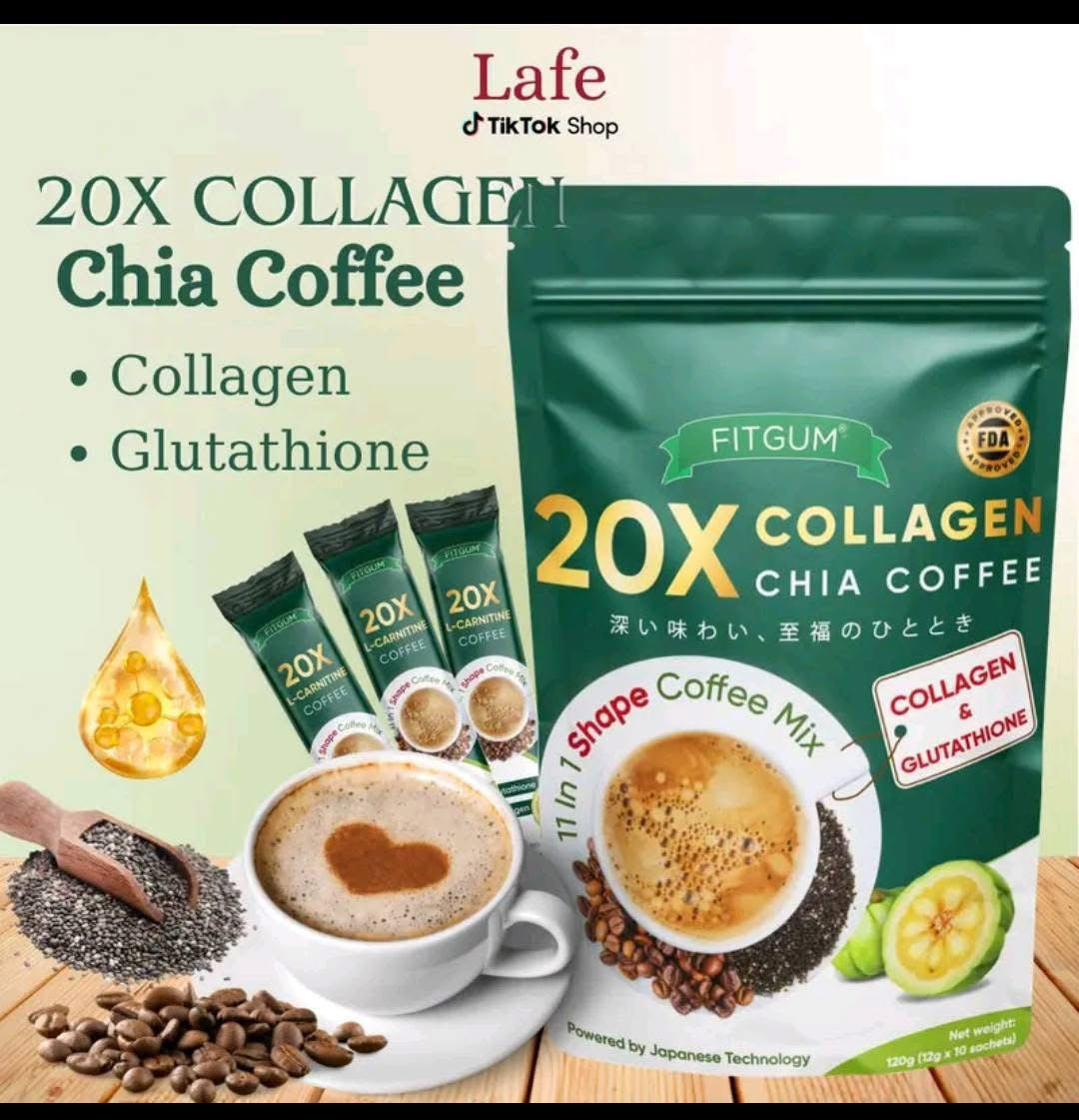 FITGUM- 20X Collagen Chia Coffee Mix 120g