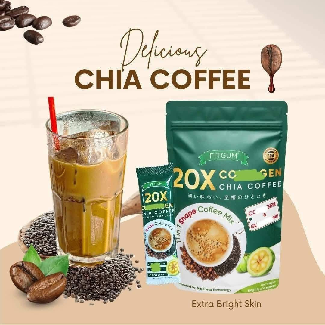 FITGUM- 20X Collagen Chia Coffee Mix 120g