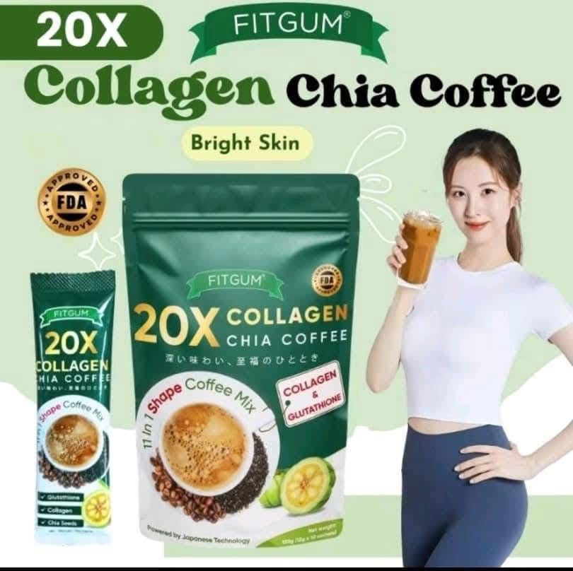 FITGUM- 20X Collagen Chia Coffee Mix 120g