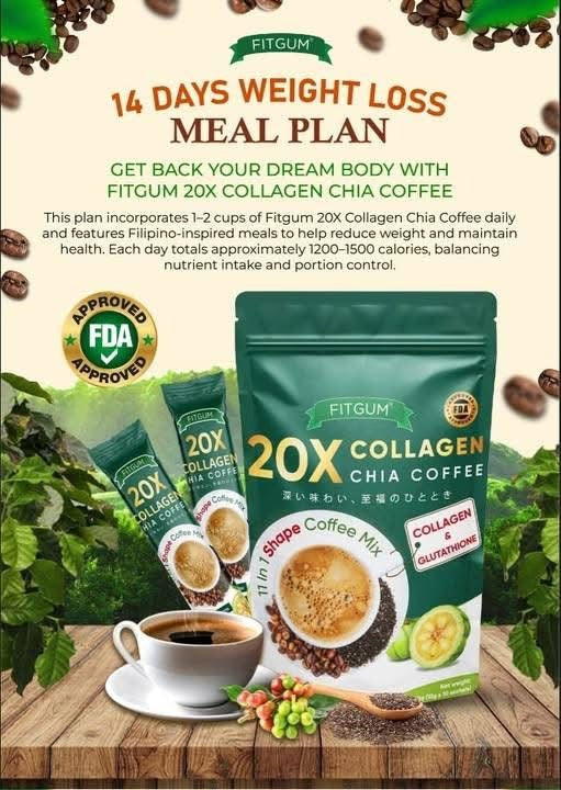 FITGUM- 20X Collagen Chia Coffee Mix 120g
