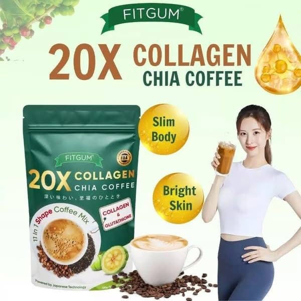 FITGUM- 20X Collagen Chia Coffee Mix 120g